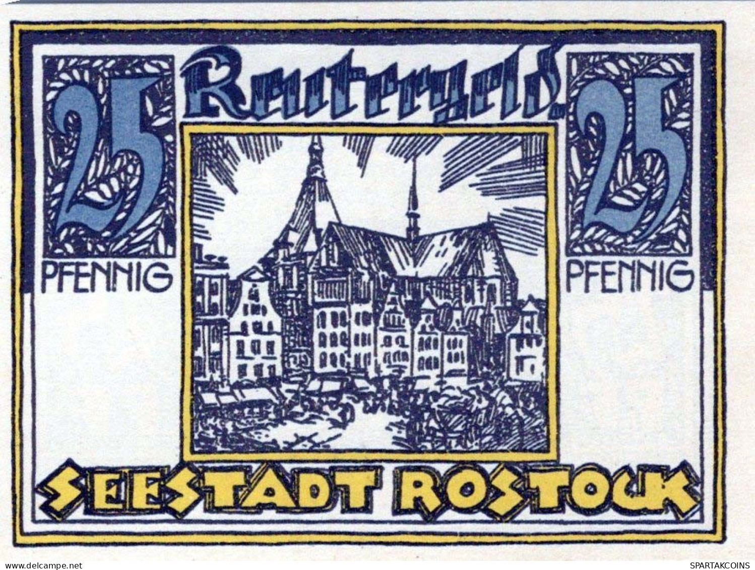 25 PFENNIG 1922 Stadt ROSTOCK Mecklenburg-Schwerin UNC DEUTSCHLAND #PI865 - [11] Lokale Uitgaven