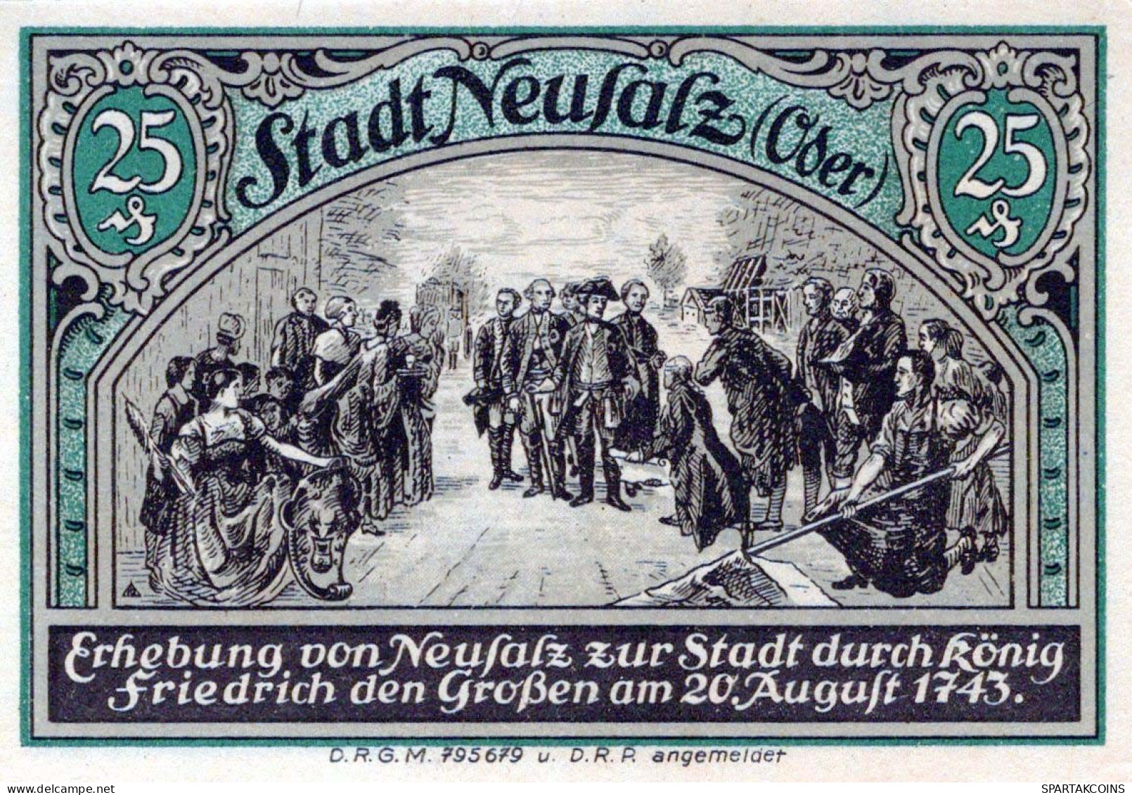 25 PFENNIG 1922 Stadt NEUSALZ Niedrigeren Silesia UNC DEUTSCHLAND Notgeld #PD257 - [11] Emissions Locales