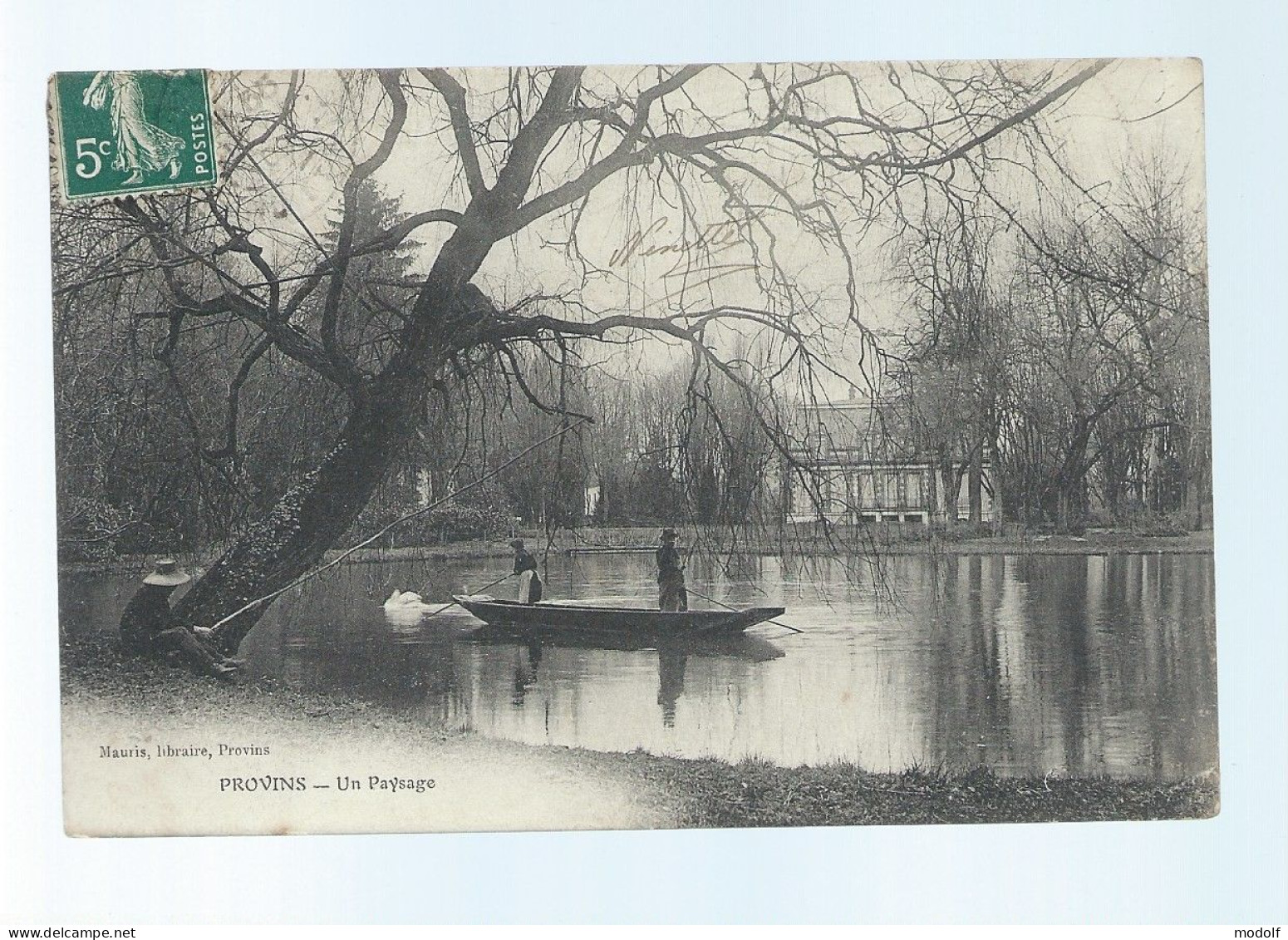 CPA - 77 - Provins - Un Paysage - Plan D'eau Avec Barque - Circulée - Provins