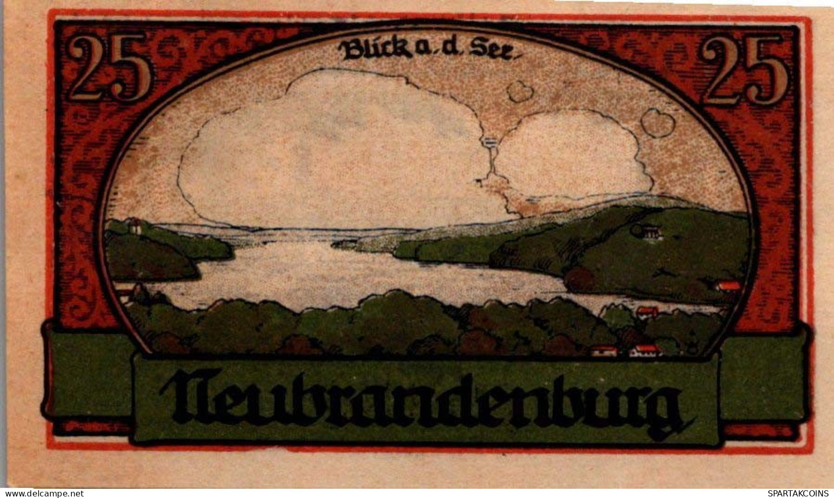 25 PFENNIG 1922 Stadt NEUBRANDENBURG Mecklenburg-Strelitz UNC DEUTSCHLAND #PI798 - [11] Local Banknote Issues