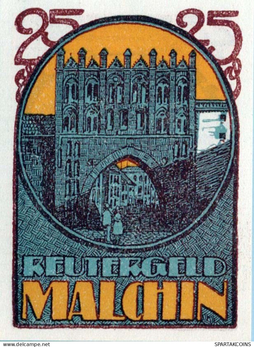 25 PFENNIG 1922 Stadt MALCHIN Mecklenburg-Schwerin DEUTSCHLAND Notgeld #PJ124 - [11] Emissions Locales