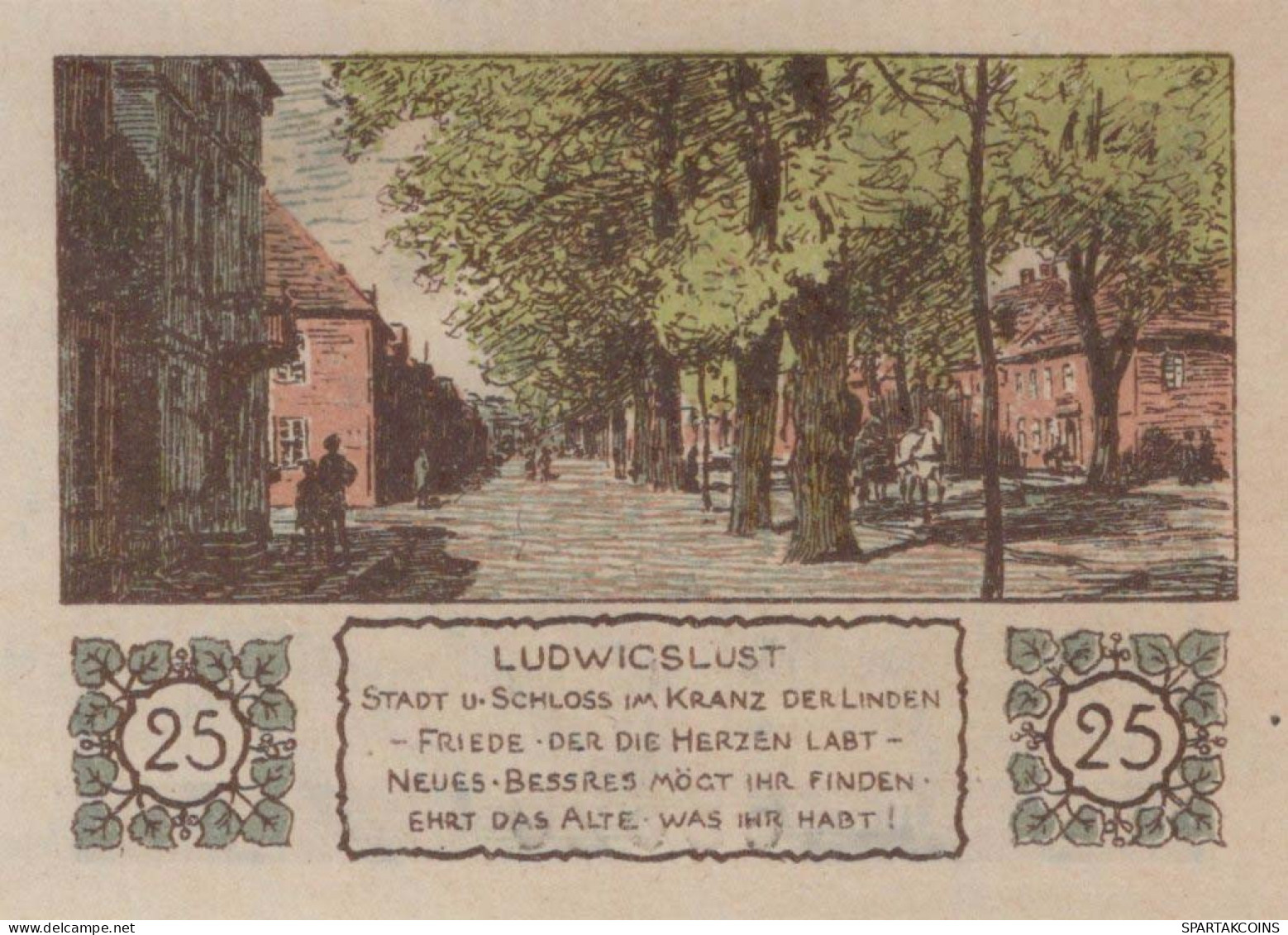 25 PFENNIG 1922 Stadt LUDWIGSLUST Mecklenburg-Schwerin UNC DEUTSCHLAND #PC500 - [11] Emissions Locales