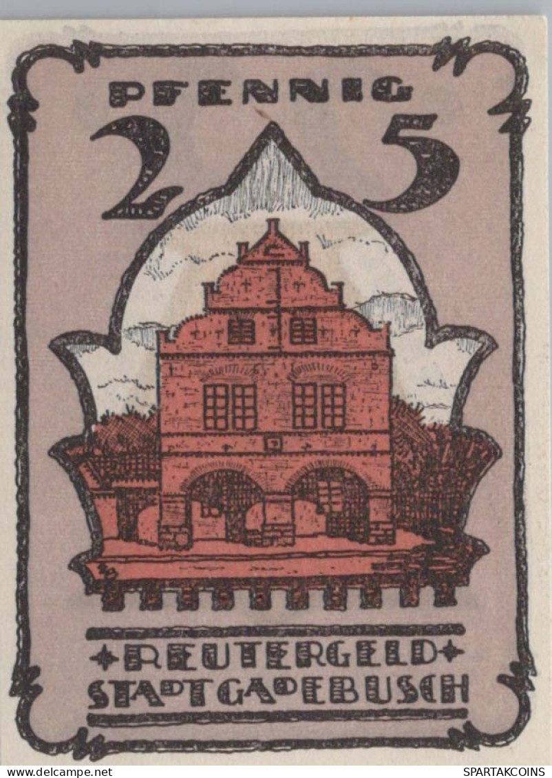 25 PFENNIG 1922 Stadt GADEBUSCH Mecklenburg-Schwerin UNC DEUTSCHLAND #PI582 - [11] Emissions Locales