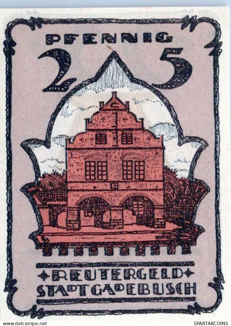 25 PFENNIG 1922 Stadt GADEBUSCH Mecklenburg-Schwerin UNC DEUTSCHLAND #PI582 - [11] Local Banknote Issues