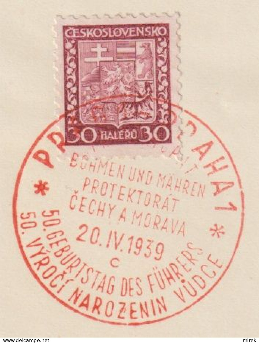 004/ Commemorative Stamp PR 3, Date 20.4.39, Letter "c" - Briefe U. Dokumente