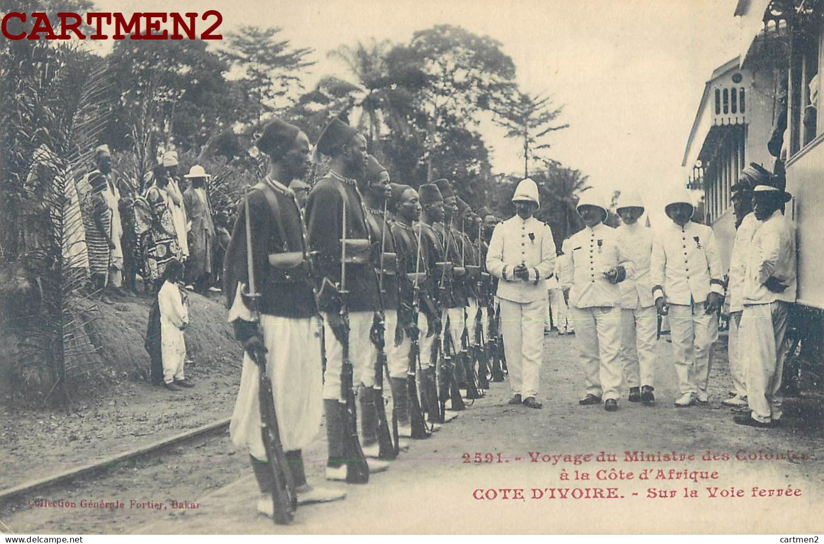 COTE-D'IVOIRE VOYAGE DU MINISTRE DES COLONIES A LA COTE D'AFRIQUE SUR LA VOIE FERREE GARE STATION ABIDJEAN POLITIQUE - Côte-d'Ivoire