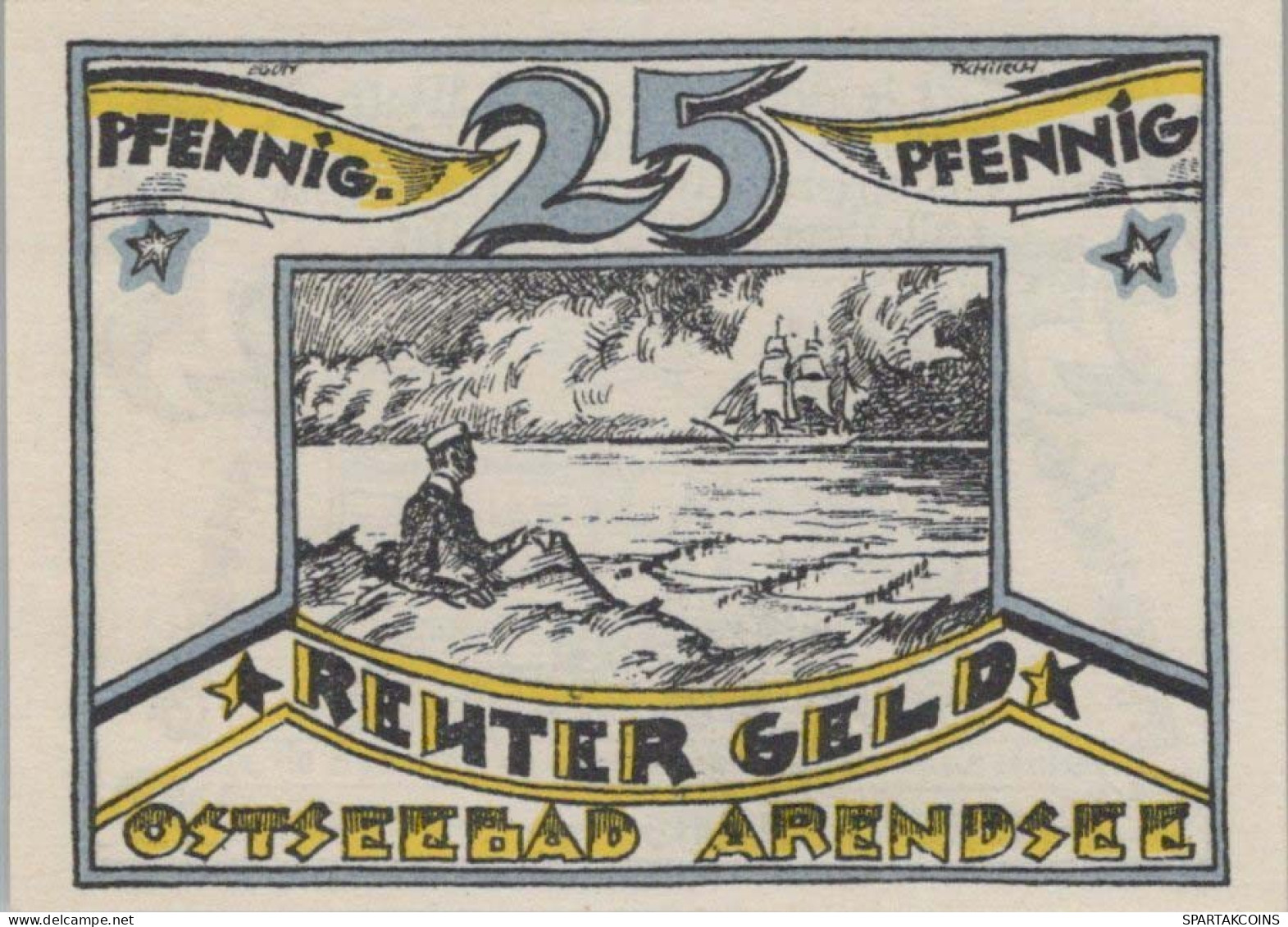 25 PFENNIG 1922 ARENDSEE AN DER OSTSEE Mecklenburg-Schwerin DEUTSCHLAND #PJ113 - [11] Local Banknote Issues