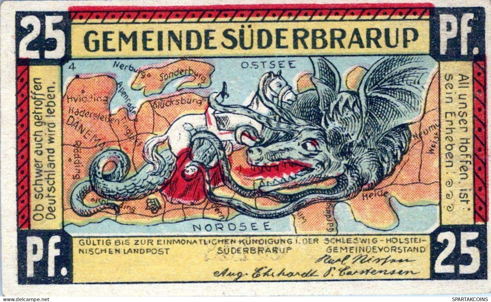 25 PFENNIG 1921 Stadt SÜDERBRARUP Schleswig-Holstein DEUTSCHLAND Notgeld #PF996 - [11] Emissions Locales