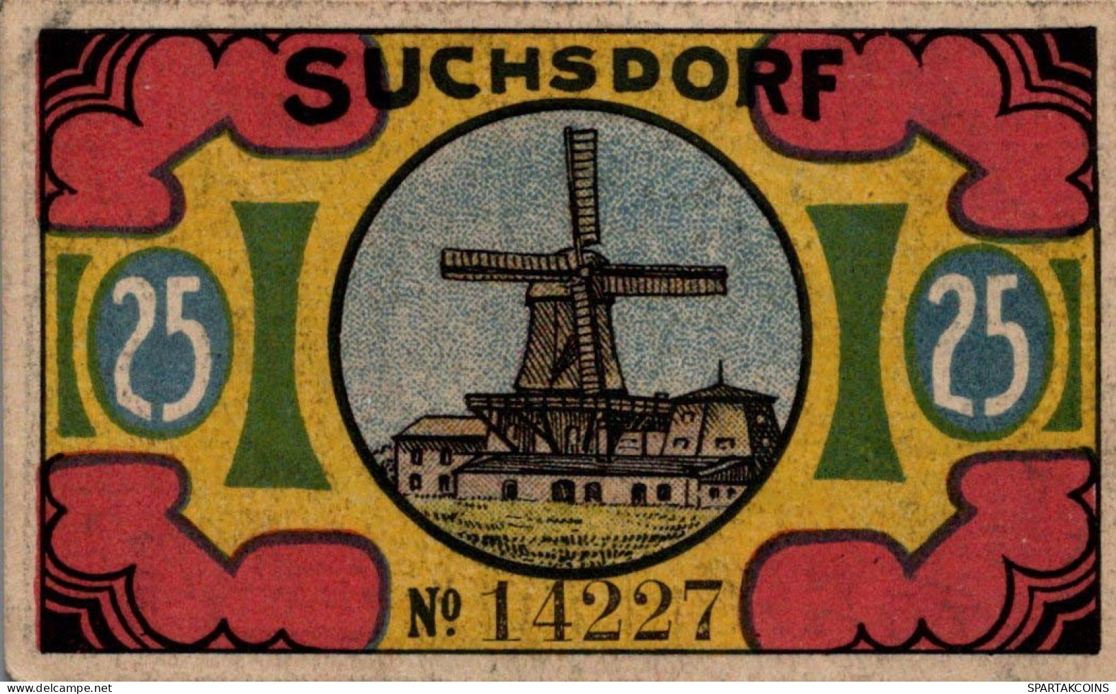 25 PFENNIG 1921 Stadt SUCHSDORF Schleswig-Holstein DEUTSCHLAND Notgeld #PF994 - [11] Emissions Locales