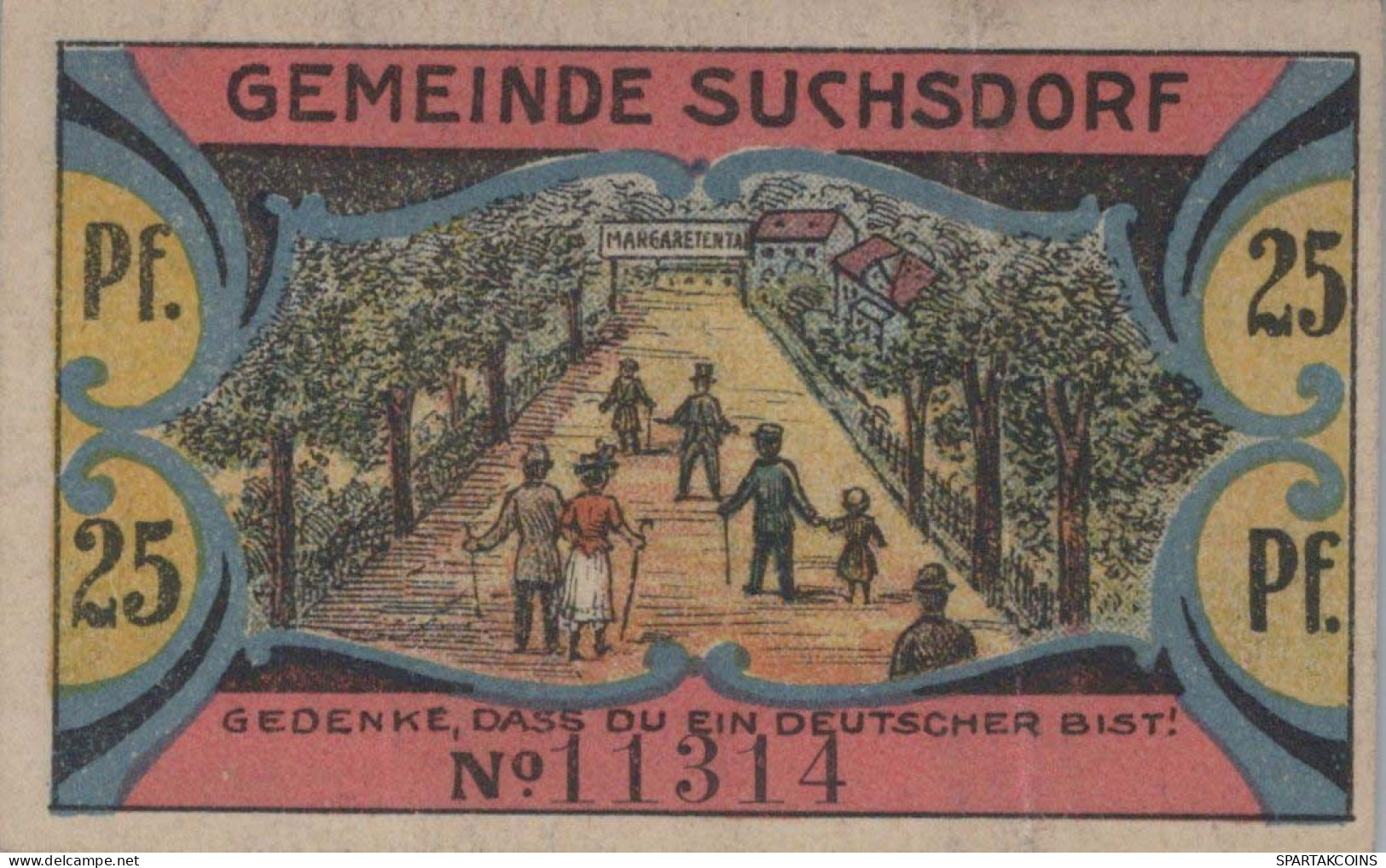 25 PFENNIG 1921 Stadt SUCHSDORF Schleswig-Holstein DEUTSCHLAND Notgeld #PF993 - Lokale Ausgaben