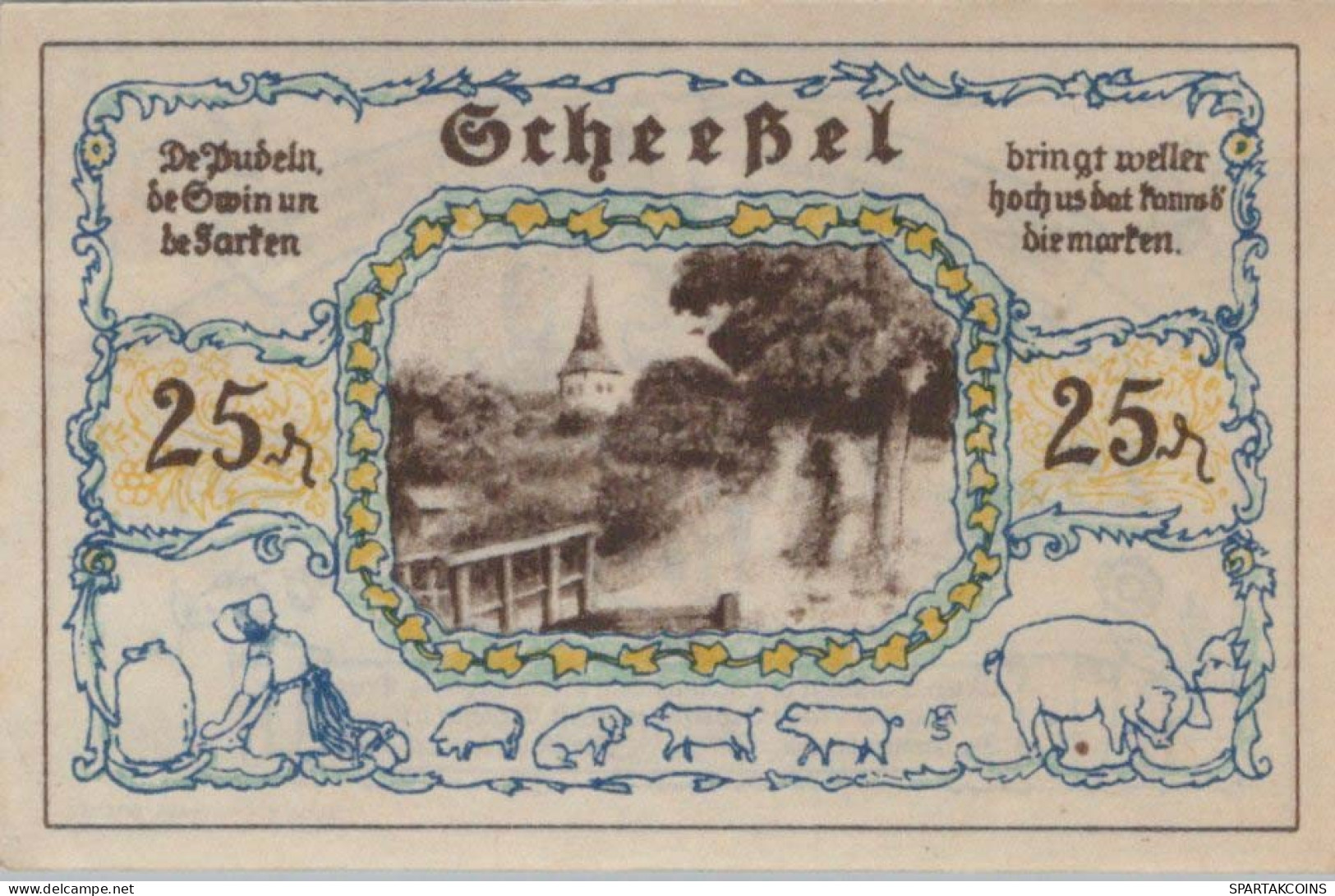 25 PFENNIG 1921 Stadt SCHEESSEL Hanover UNC DEUTSCHLAND Notgeld Banknote #PH923 - [11] Emissions Locales