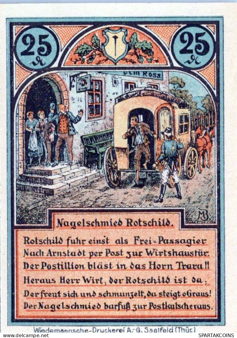 25 PFENNIG 1921 Stadt RODA BEI ILMENAU Thuringia UNC DEUTSCHLAND Notgeld #PI938 - Lokale Ausgaben