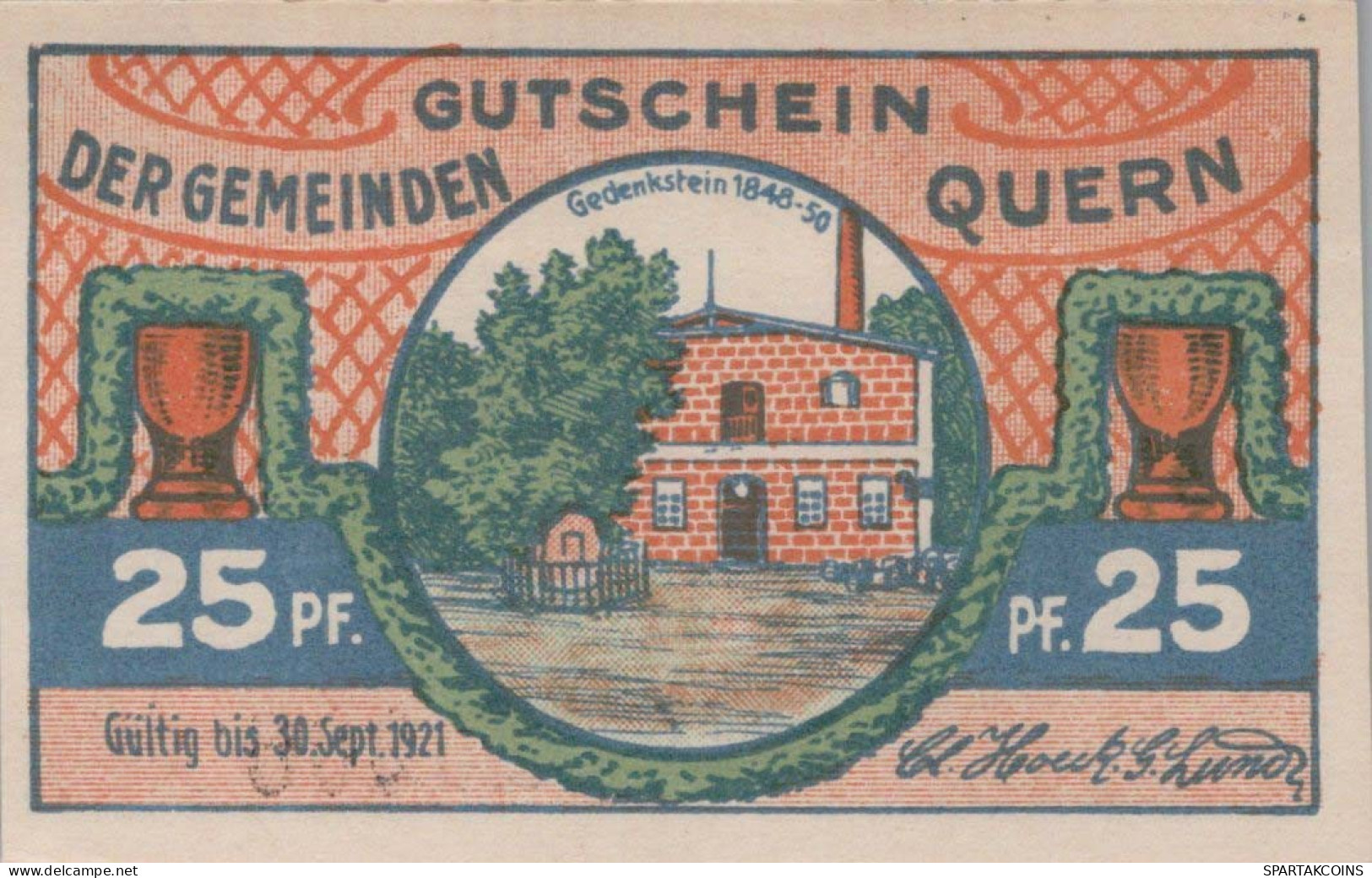 25 PFENNIG 1921 Stadt QUERN Schleswig-Holstein UNC DEUTSCHLAND Notgeld #PB856 - [11] Emissions Locales