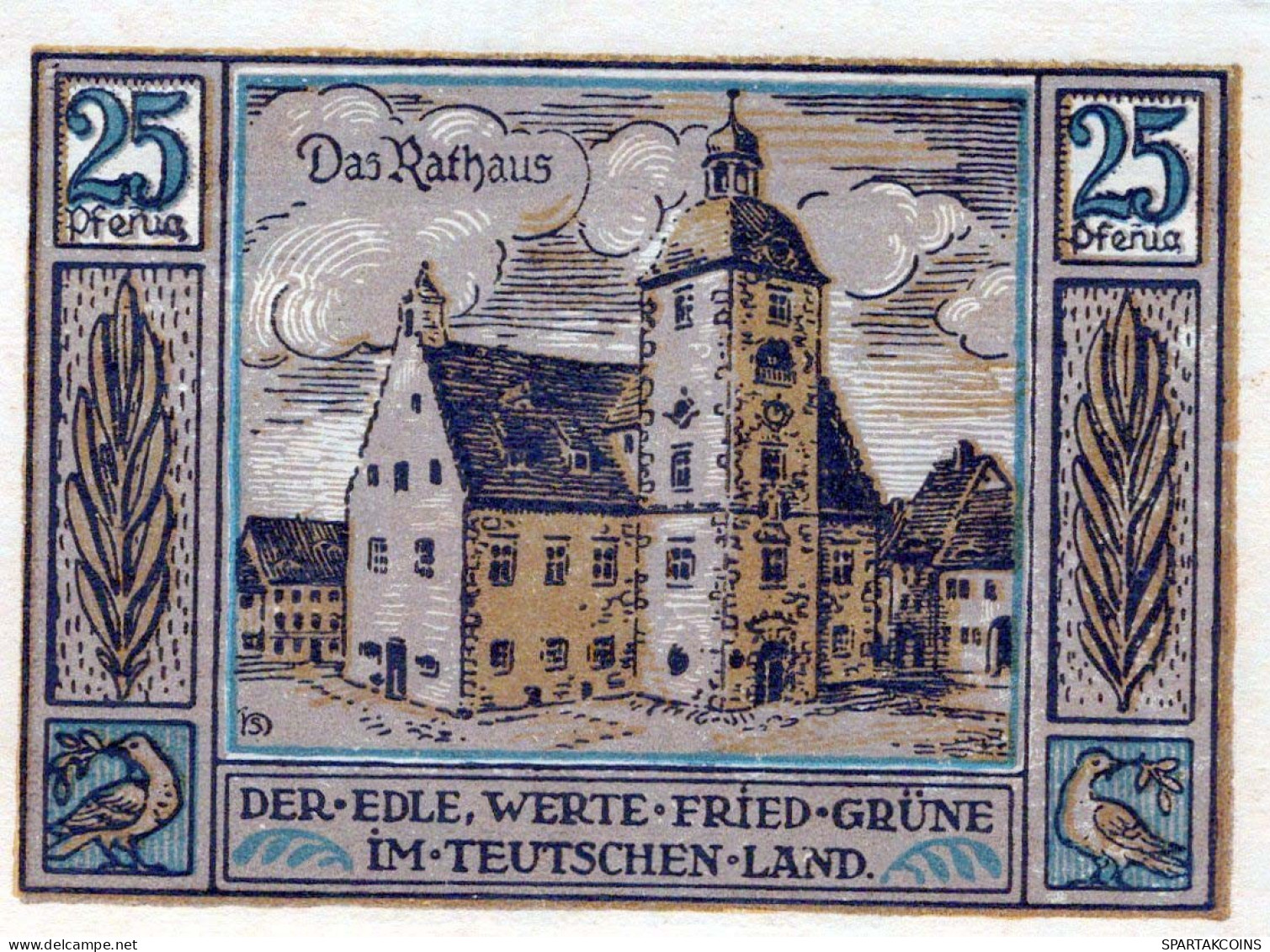 25 PFENNIG 1921 Stadt QUERFURT Saxony UNC DEUTSCHLAND Notgeld Banknote #PB850 - [11] Emissions Locales