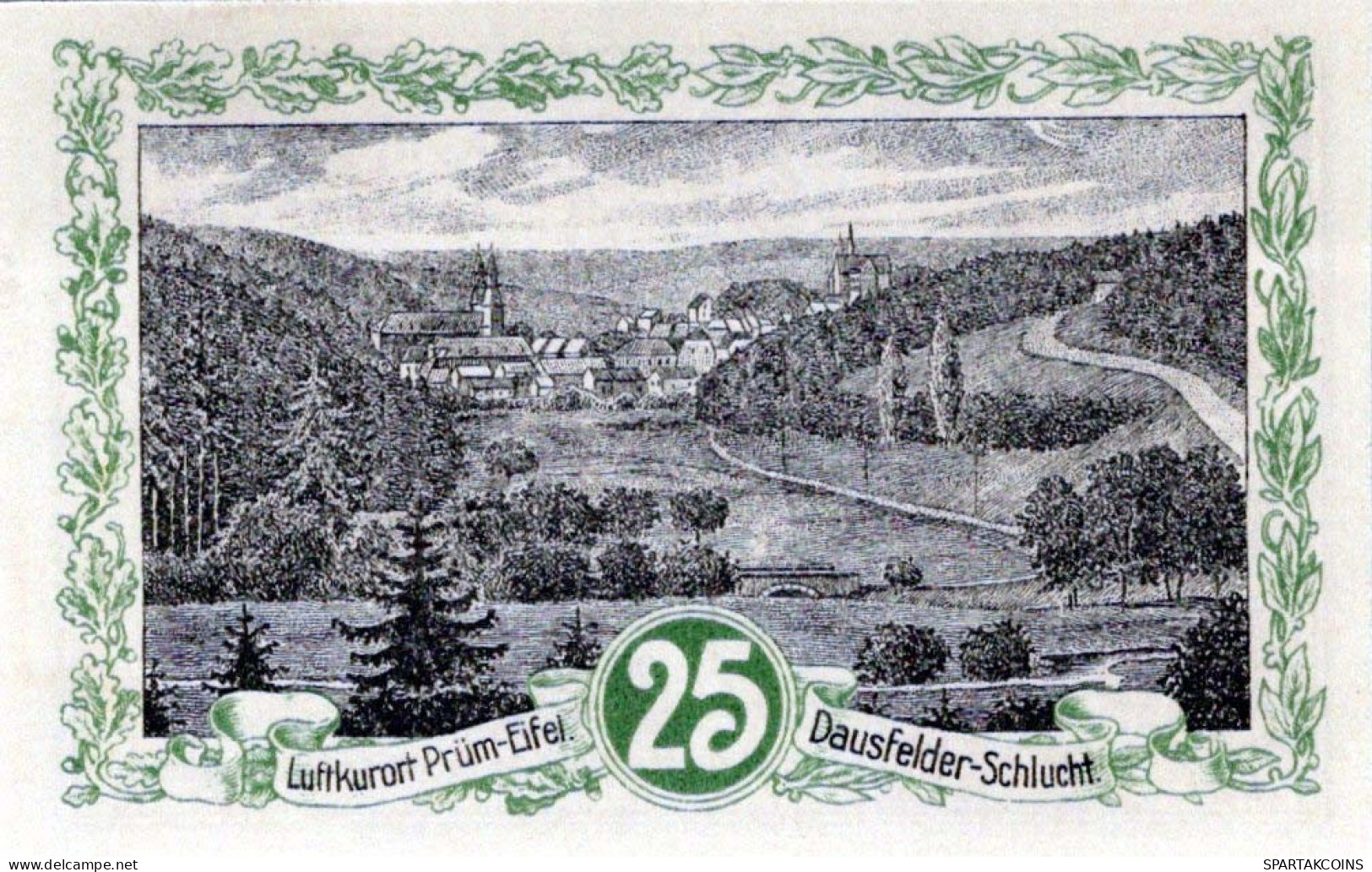25 PFENNIG 1921 Stadt PRÜM Rhine UNC DEUTSCHLAND Notgeld Banknote #PB771 - [11] Local Banknote Issues