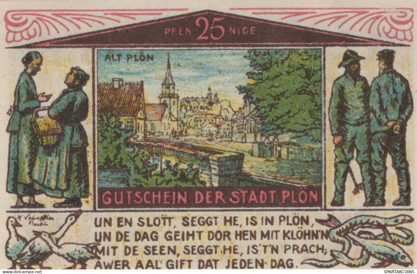 25 PFENNIG 1921 Stadt PLÖN Schleswig-Holstein UNC DEUTSCHLAND Notgeld #PB585 - Lokale Ausgaben