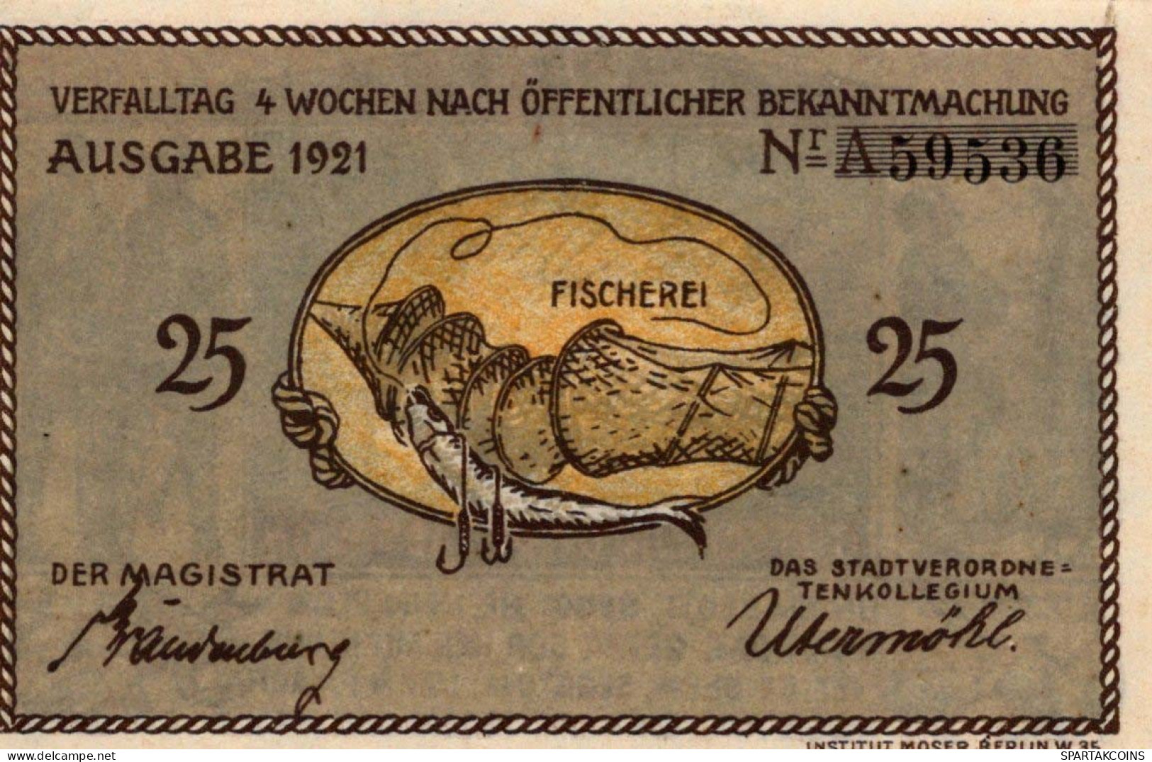 25 PFENNIG 1921 Stadt PLÖN Schleswig-Holstein UNC DEUTSCHLAND Notgeld #PB585 - Lokale Ausgaben