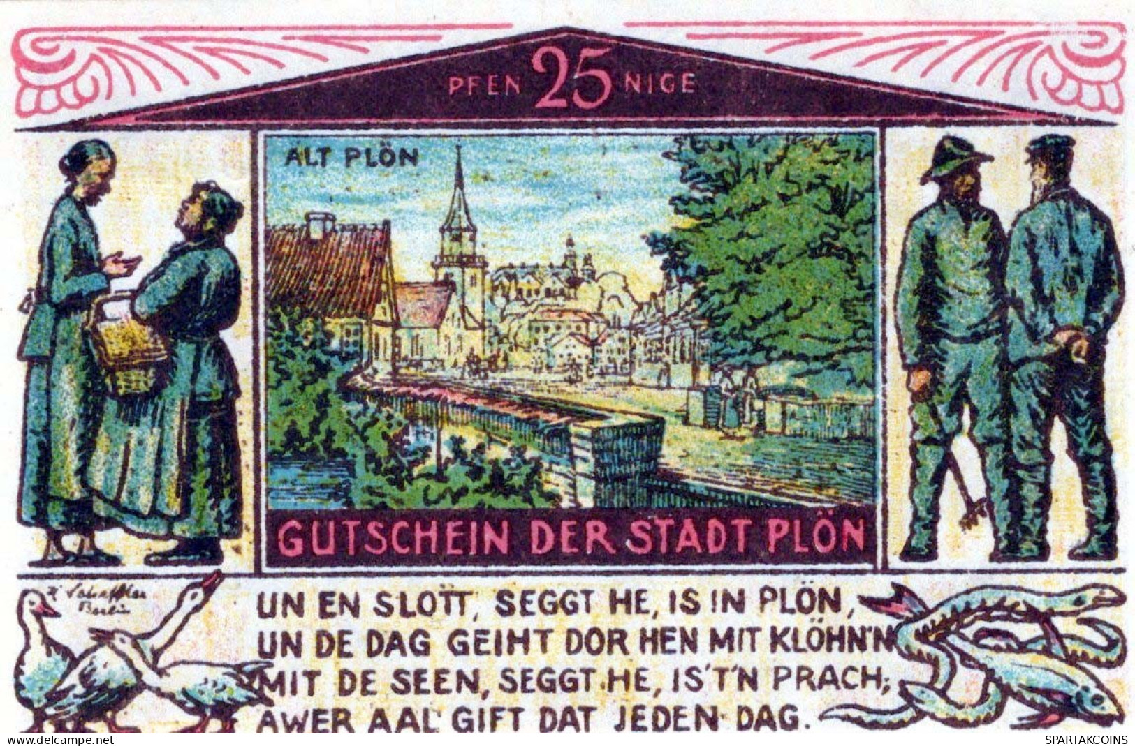25 PFENNIG 1921 Stadt PLÖN Schleswig-Holstein UNC DEUTSCHLAND Notgeld #PB585 - [11] Lokale Uitgaven