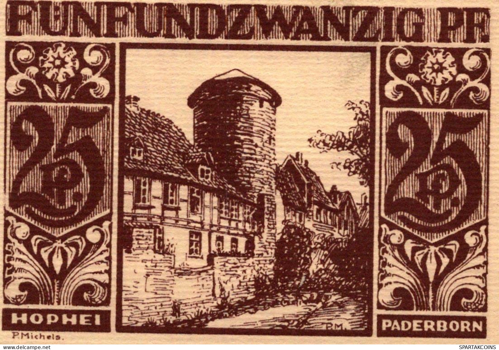 25 PFENNIG 1921 Stadt PADERBORN Westphalia DEUTSCHLAND Notgeld Banknote #PG214 - [11] Emissions Locales
