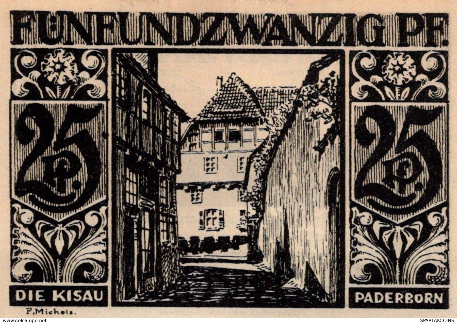 25 PFENNIG 1921 Stadt PADERBORN Westphalia DEUTSCHLAND Notgeld Banknote #PG201 - [11] Emissioni Locali