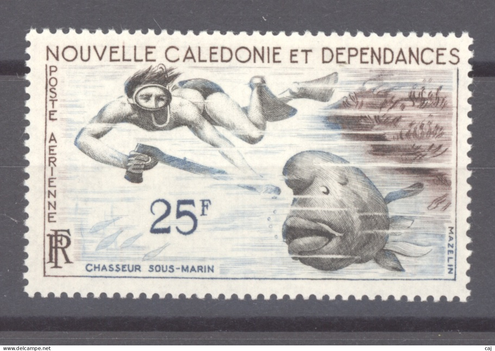 Nouvelle Calédonie  -  Avion  :  Yv  69  **  Pêche Sous-marine - Unused Stamps