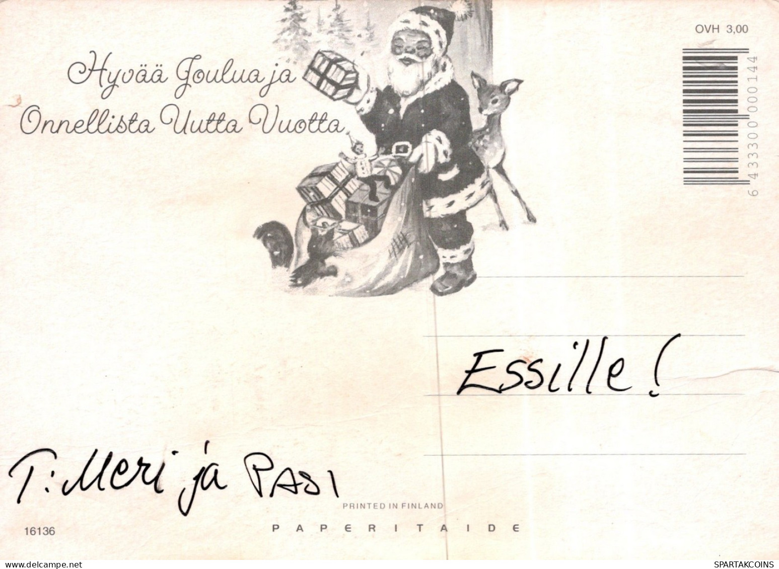 WEIHNACHTSMANN SANTA CLAUS WEIHNACHTSFERIEN Vintage Postkarte CPSM #PAK174.DE - Kerstman