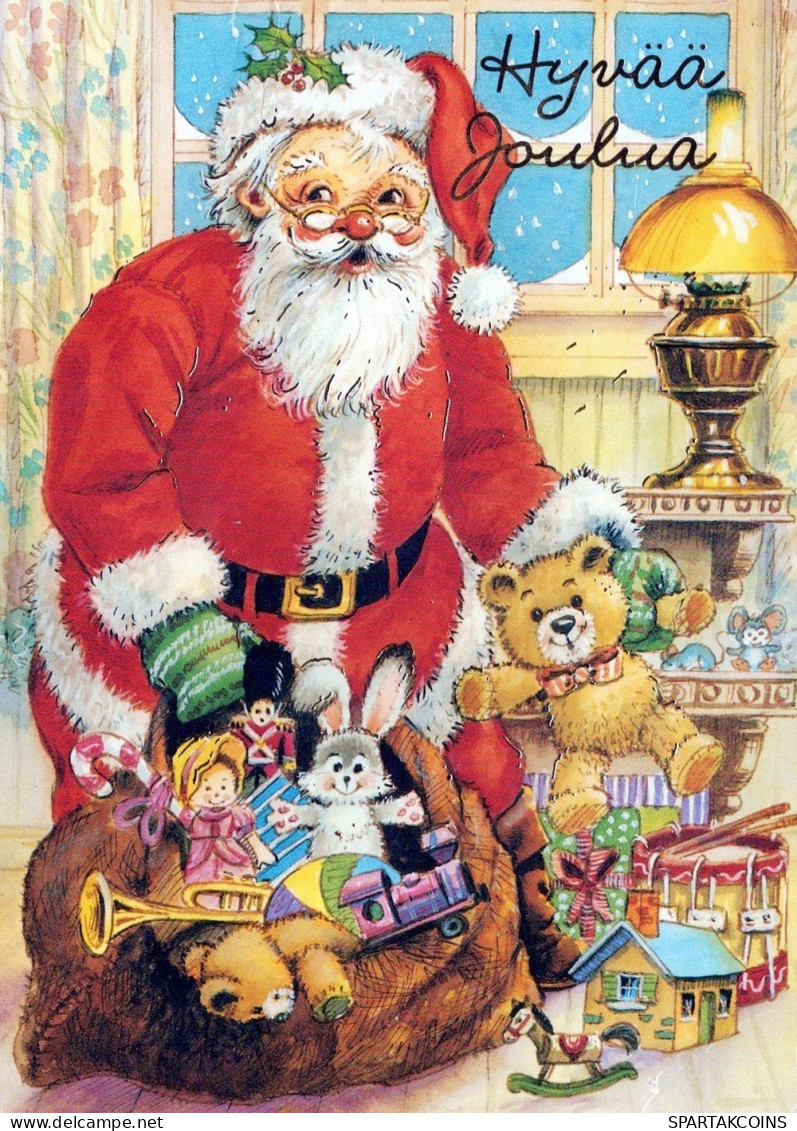 WEIHNACHTSMANN SANTA CLAUS WEIHNACHTSFERIEN Vintage Postkarte CPSM #PAK174.DE - Kerstman