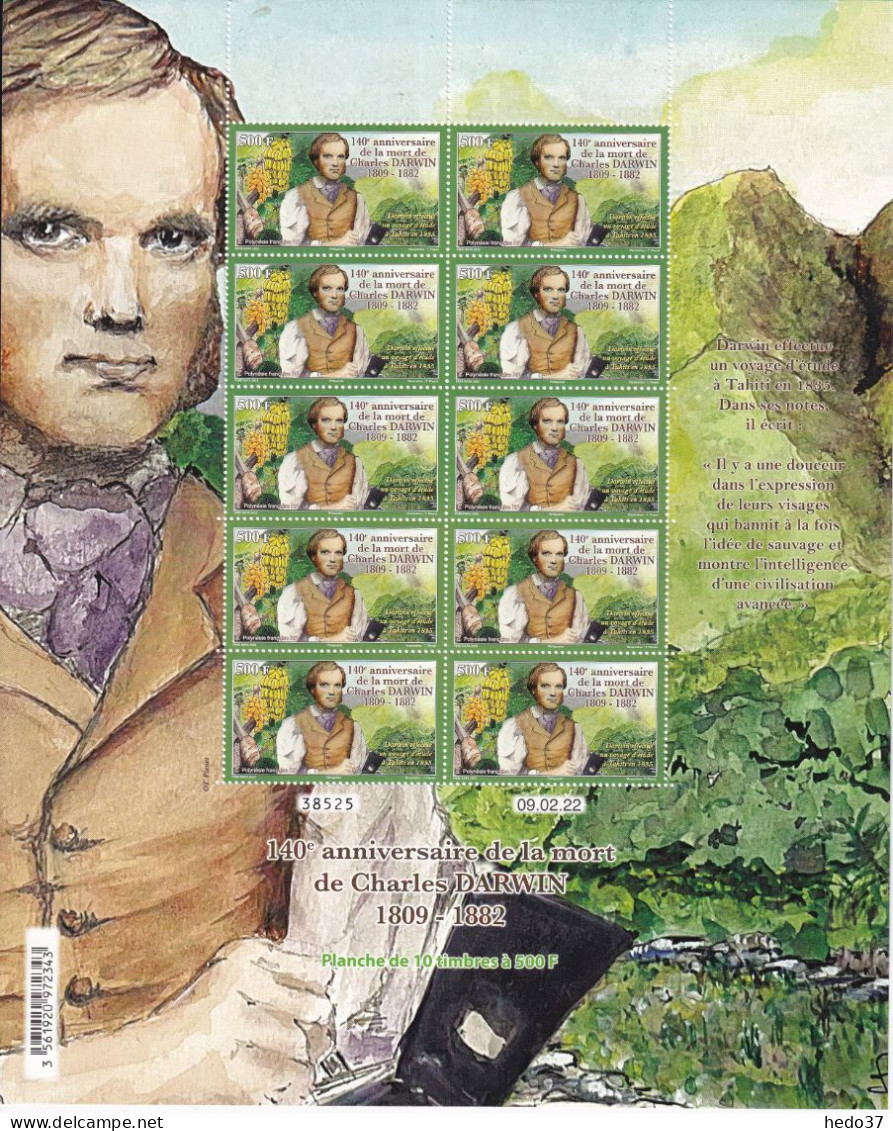Polynésie Charles Darwin - Feuille Entière - Neuf ** Sans Charnière - TB - Unused Stamps