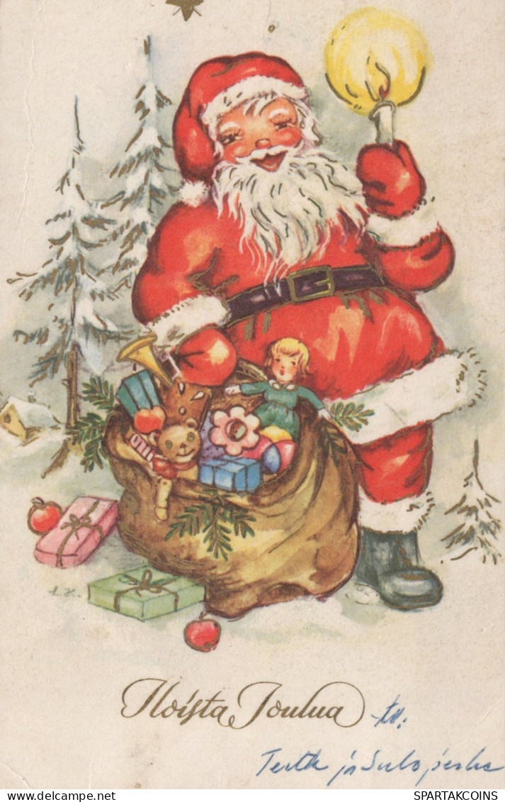 WEIHNACHTSMANN SANTA CLAUS WEIHNACHTSFERIEN Vintage Postkarte CPSMPF #PAJ477.DE - Santa Claus