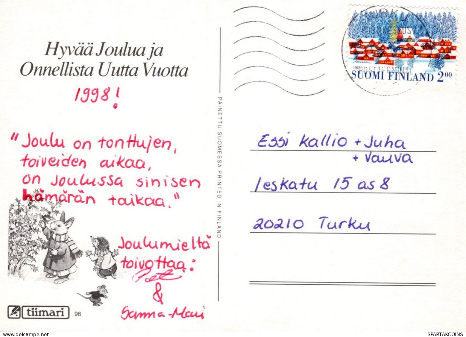 WEIHNACHTSMANN SANTA CLAUS WEIHNACHTSFERIEN Vintage Postkarte CPSM #PAJ754.DE - Kerstman