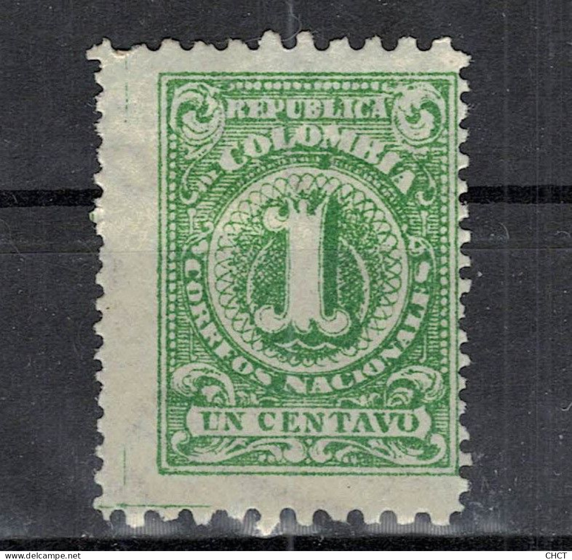 CHCT85 - 1 Centavo Provisional Stamp, Uncentered, MH, 1904 Or 1908, Colombia - Colombia