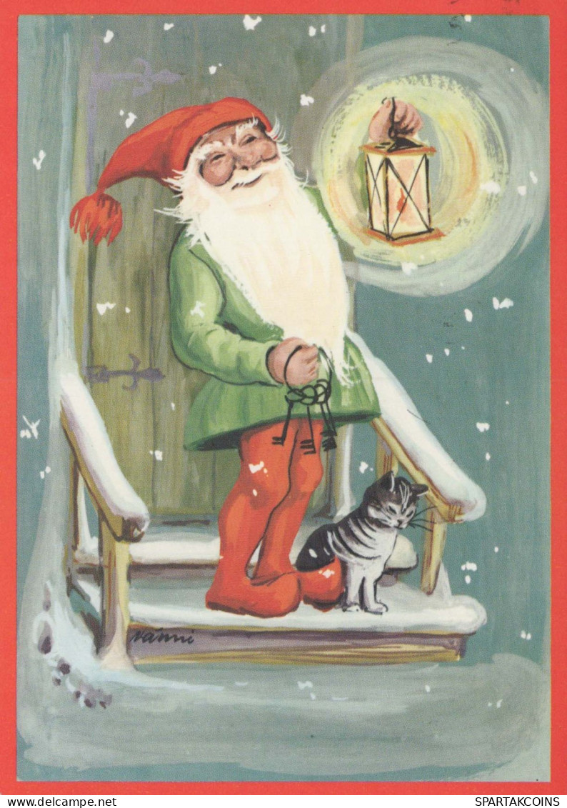 BABBO NATALE Buon Anno Natale Vintage Cartolina CPSM #PBL449.IT - Santa Claus