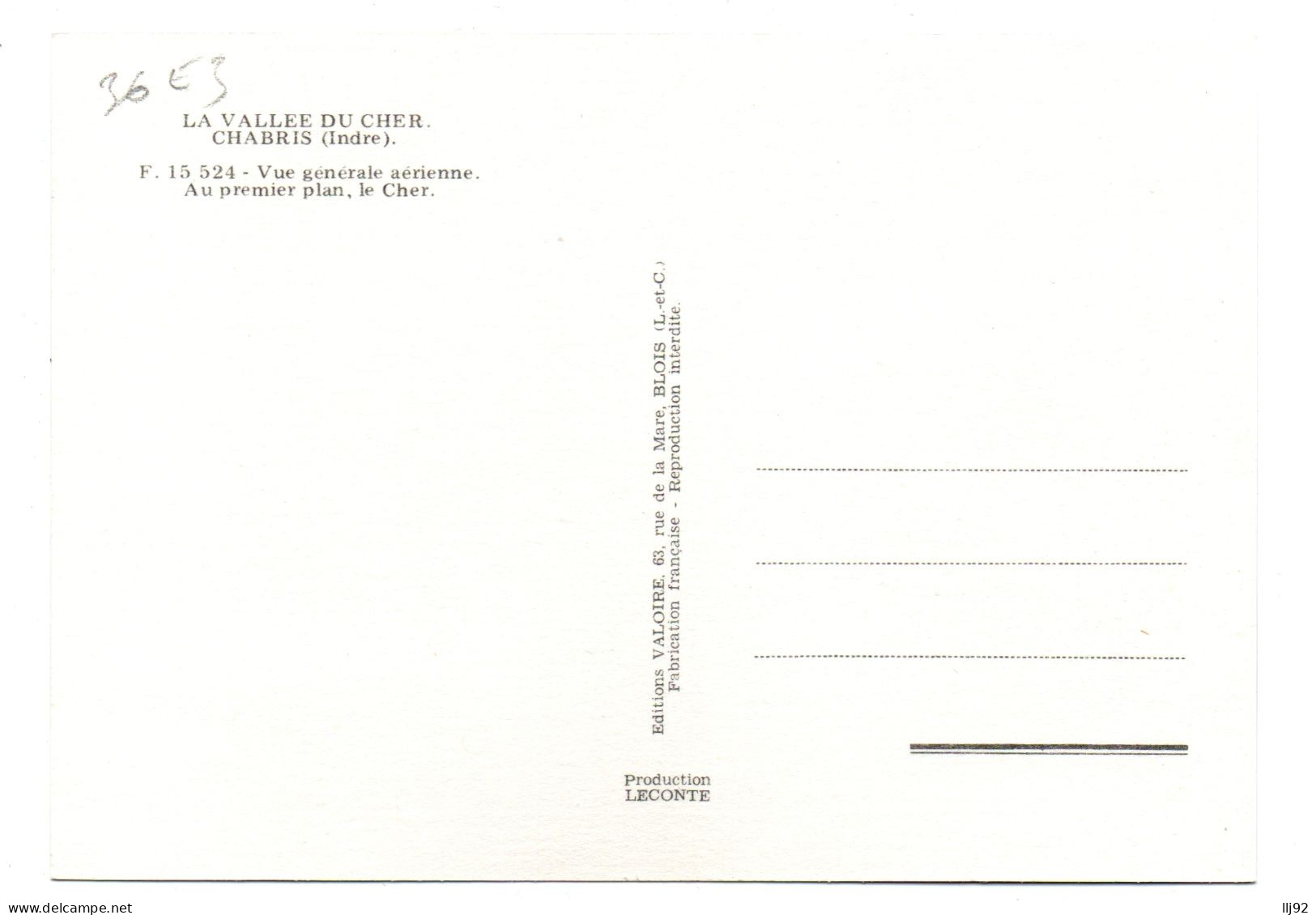 CPSM GF 36 - CHABRIS (Indre) - F. 15 524. Vue Générale Aérienne, Le Cher - Other & Unclassified