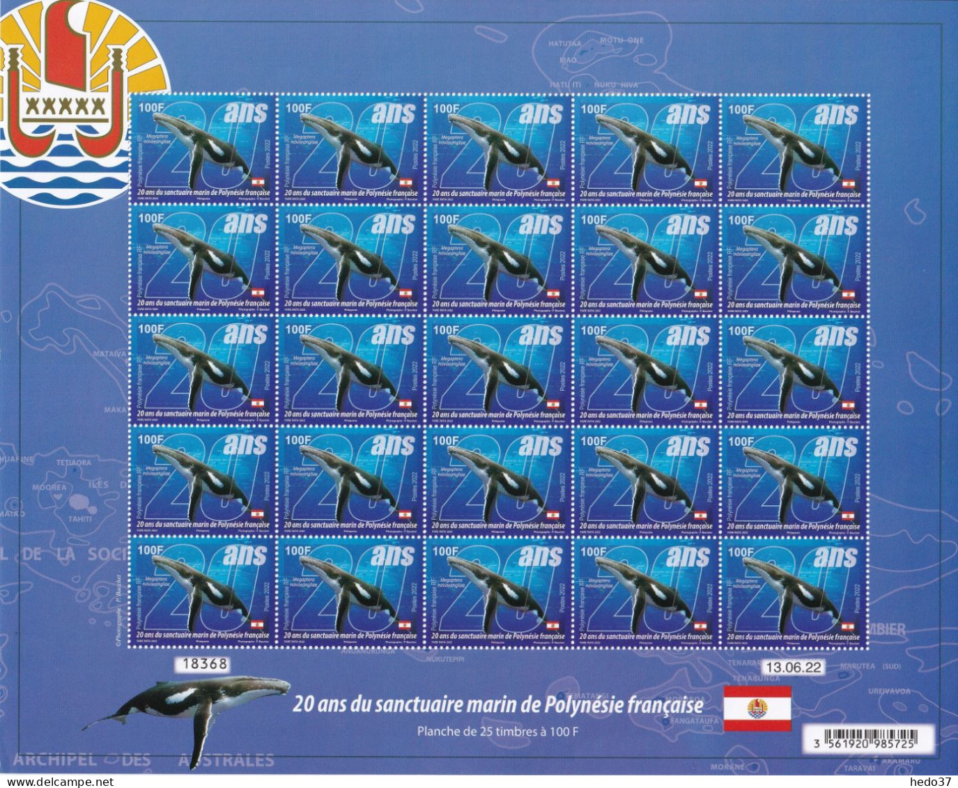 Polynésie Sanctuaire Marin - Feuille Entière - Neuf ** Sans Charnière - TB - Unused Stamps