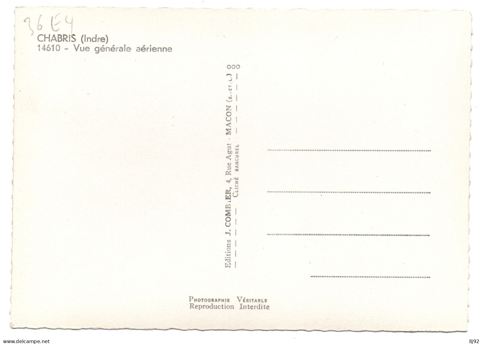 CPSM GF 36 - CHABRIS (Indre) - 14610. Vue Générale Aérienne - Other & Unclassified