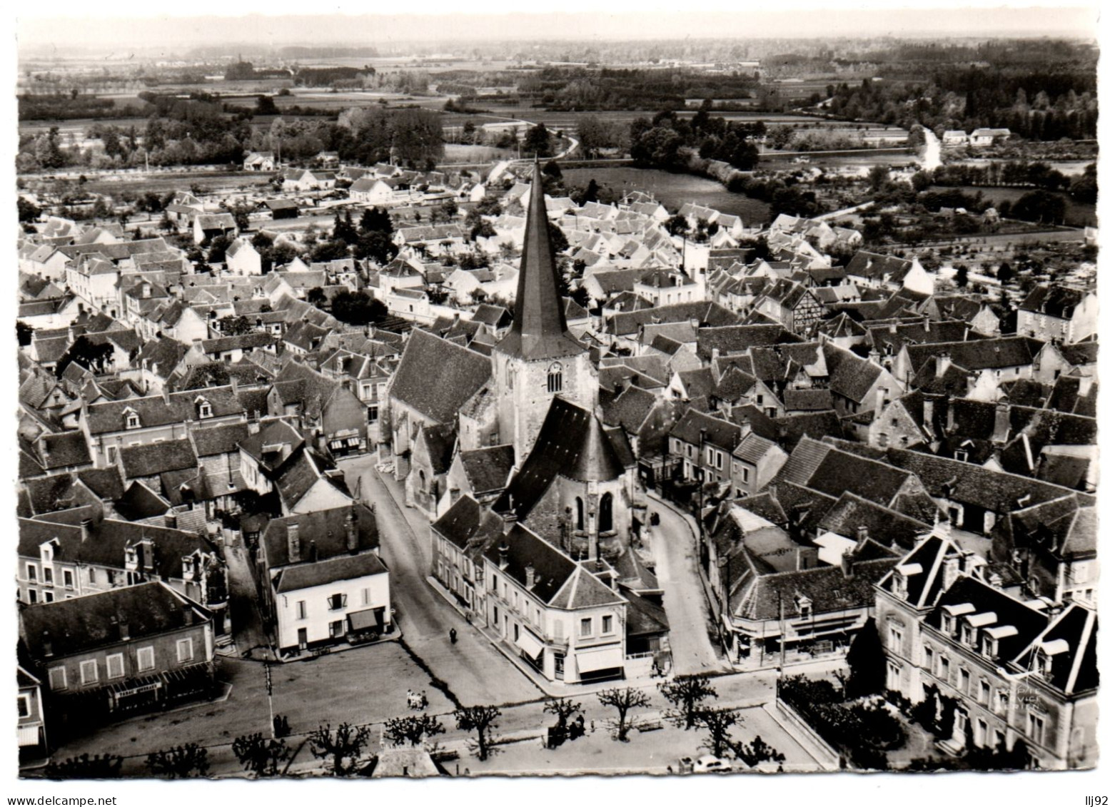 CPSM GF 36 - CHABRIS (Indre) - 5. L'Eglise. "En Avion Au-dessus De..." - Sonstige & Ohne Zuordnung