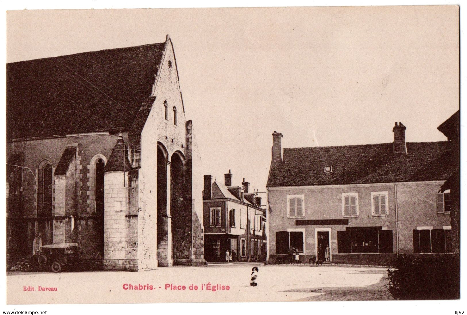 CPA 36 - CHABRIS (Indre) - Place De L'Eglise - Ed. Daveau - Other & Unclassified