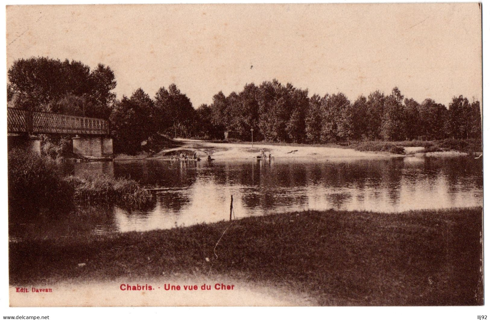 CPA 36 - CHABRIS (Indre) - Une Vue Du Cher (pont) - Ed. Daveau - Other & Unclassified