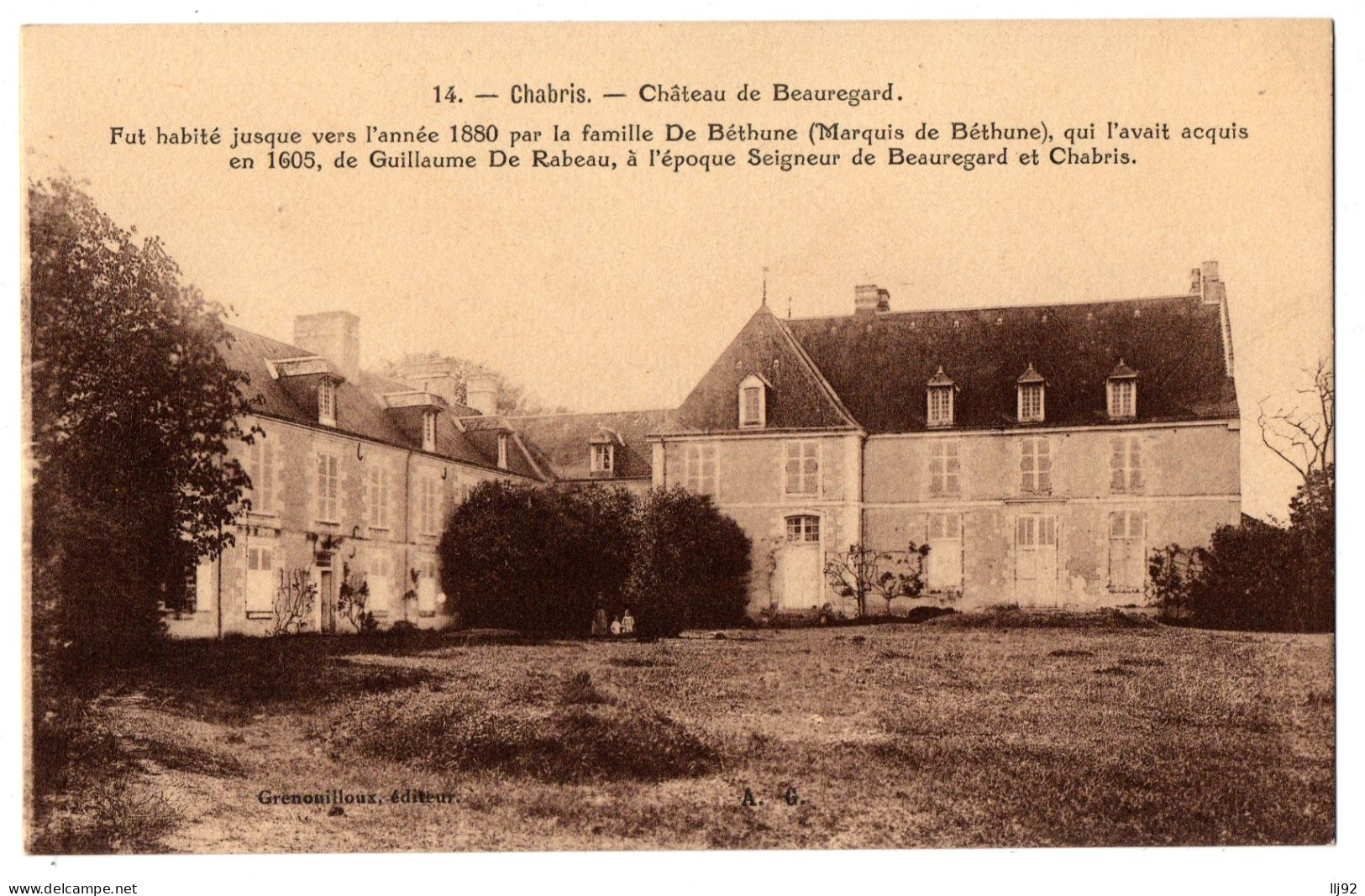 CPA 36 - CHABRIS (Indre) - 14. Château De Beauregard - Ed. Grenouilloux - Other & Unclassified