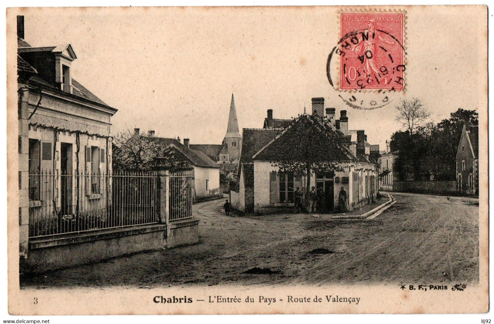 CPA 36 - CHABRIS (Indre) - 3. L'Entrée Du Pays. Route De Valençay - Other & Unclassified