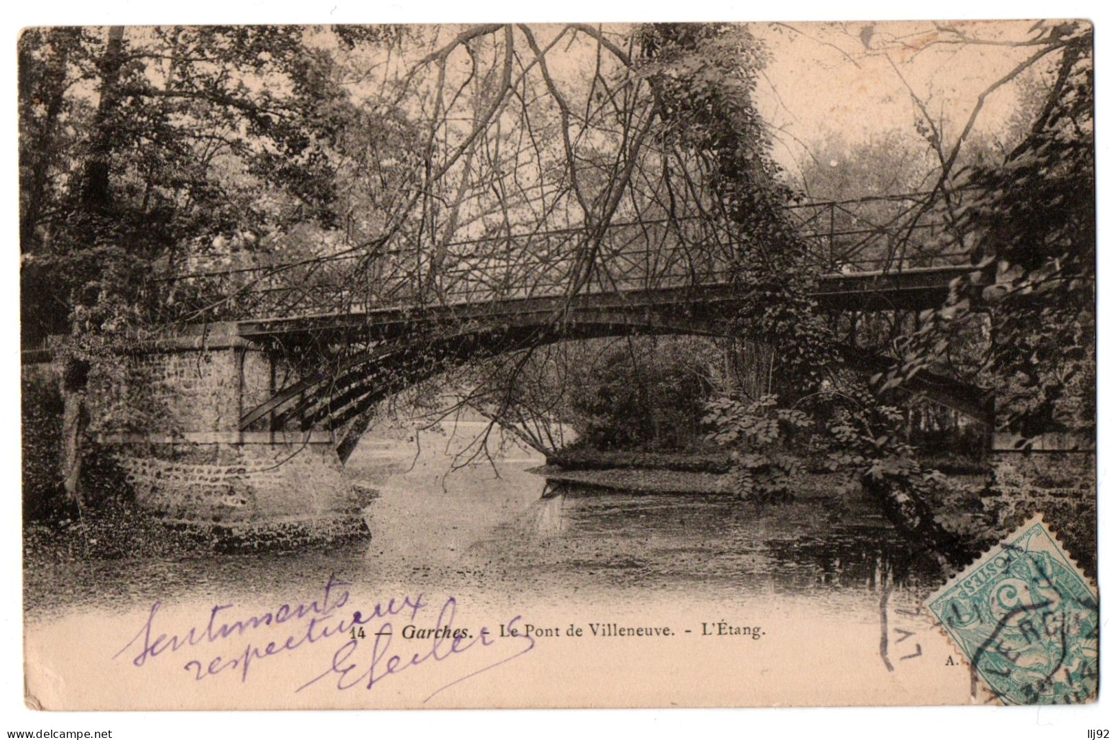 CPA 92 - GARCHES (Hauts De Seine) - 14. Le Pont De Villeneuve - L'Etang - Garches
