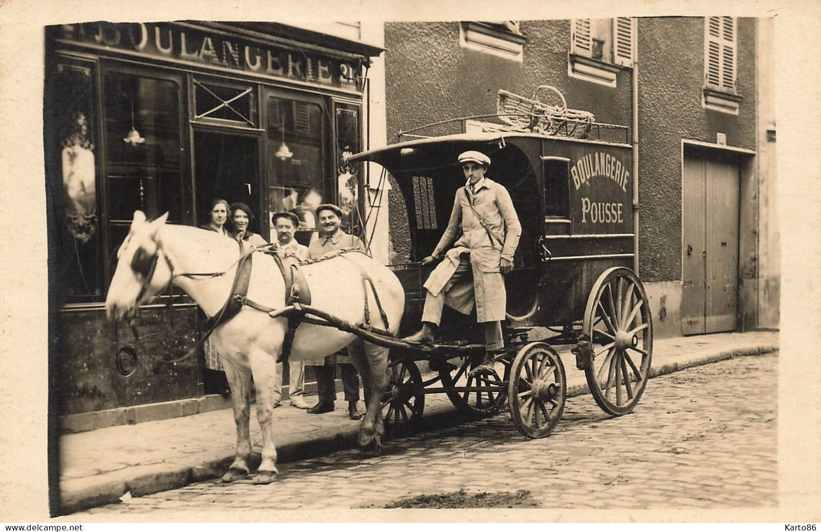 Romainville * RARE Carte Photo * Devanture De La Boulangerie POUSSE 21 Rue Gabriel Husson * Boulanger Attelage Commerce - Romainville