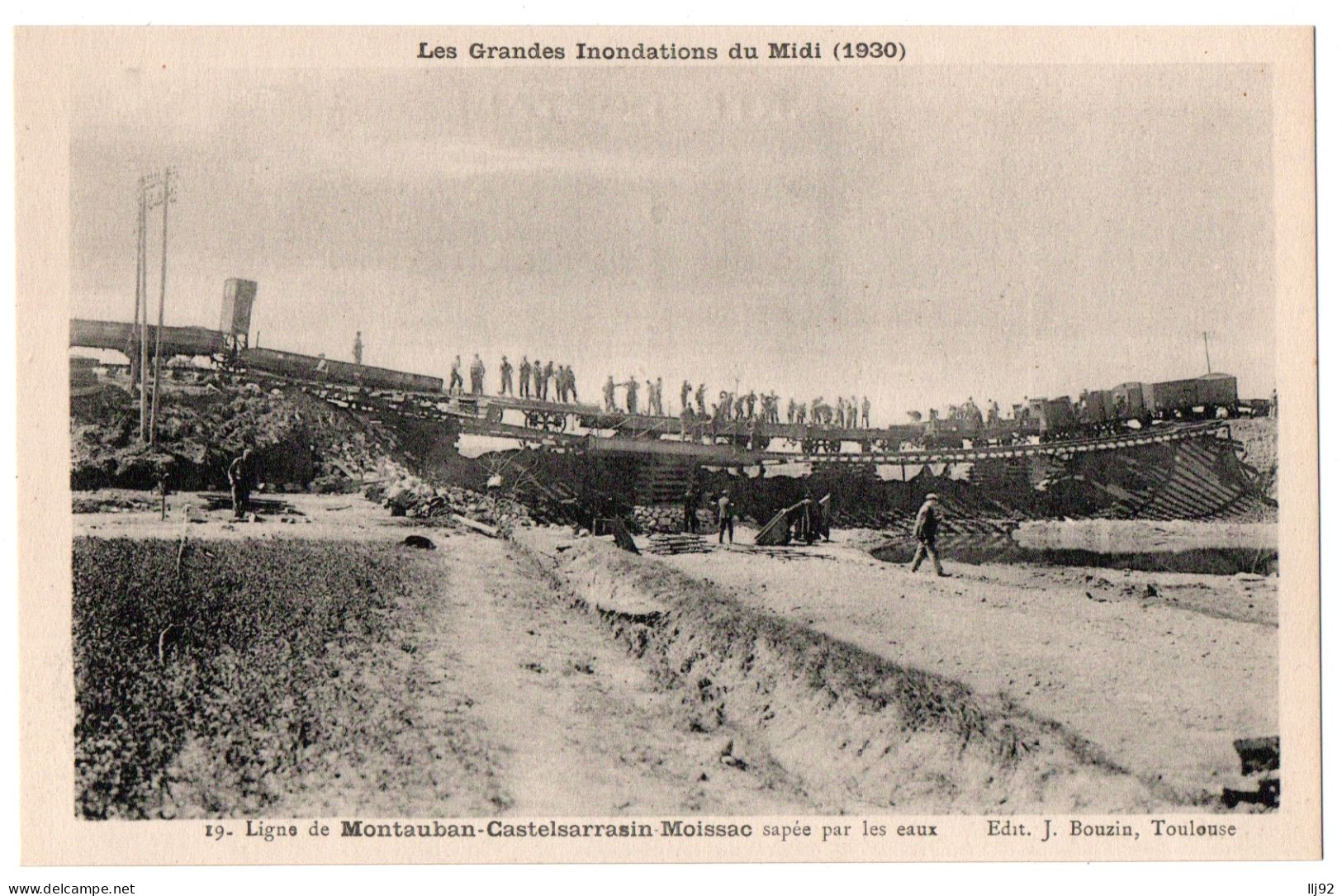 CPA 82 - 19. Ligne De MONTAUBAN-CASTELSARRASIN-MOISSAC Sapée Par Les Eaux (1930) - Montauban