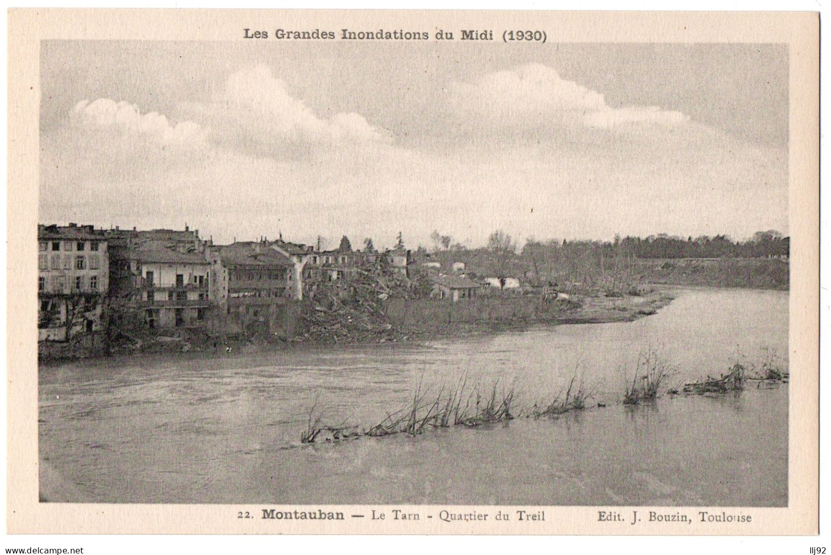 CPA 82 - MONTAUBAN (T. Et G.) - 22. Le Tarn. Quartier Du Treil. Inondations 1930 - Montauban