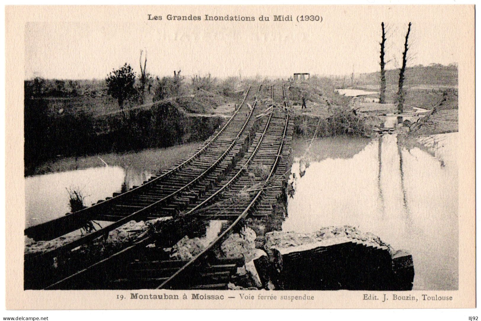CPA 82 - MONTAUBAN à MOISSAC (T. Et G.) - 19. Voie Ferrée Suspendue (inondations 1930) - Montauban