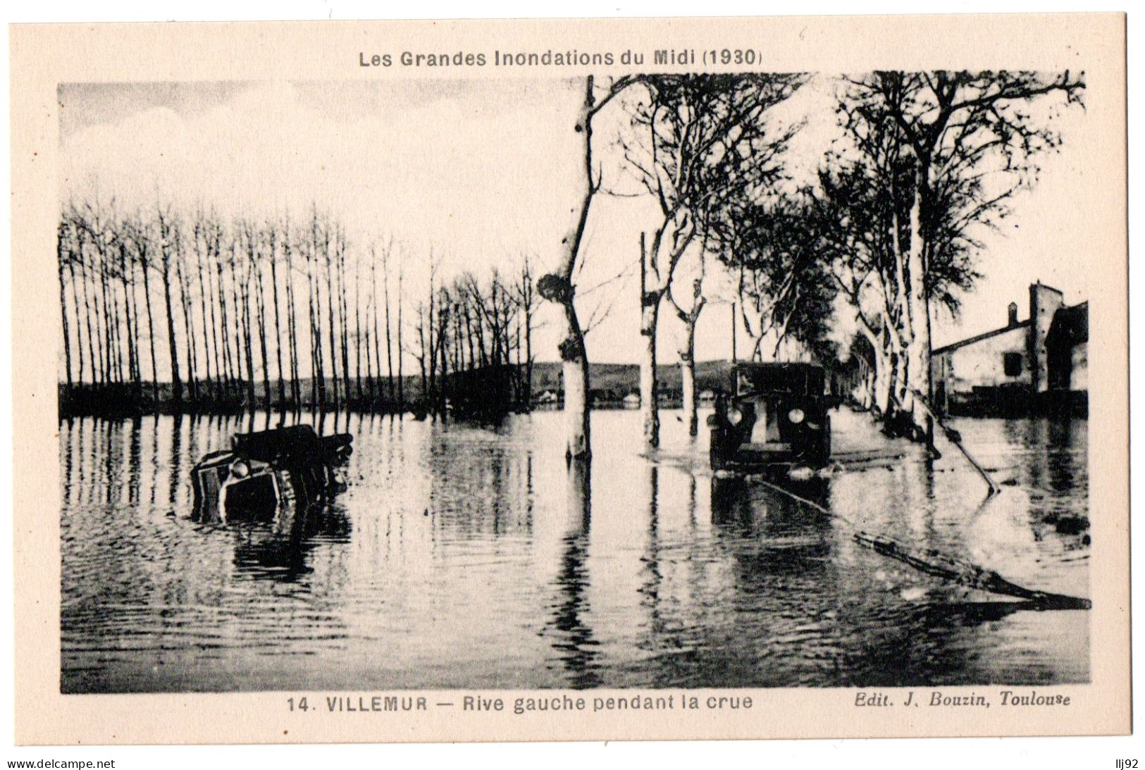 CPA 31 - VILLEMUR (Haute Garonne) 14. Rive Gauche Pendant La Crue, épave Voiture - Autres & Non Classés