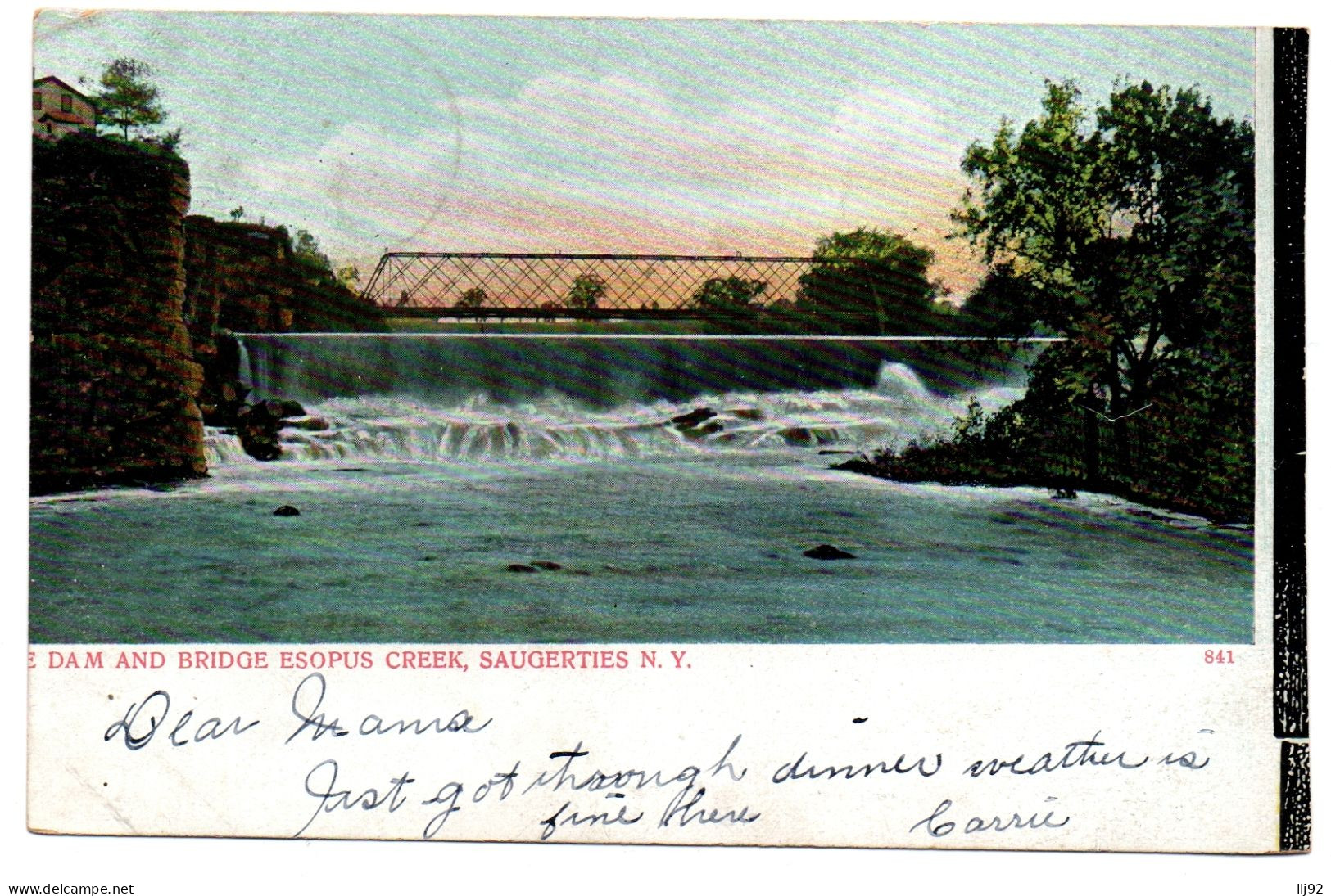 CPA - USA - 841. Dam And Bridge Esopus Creek, Saugerties, New-York - Dos Simple - Other & Unclassified