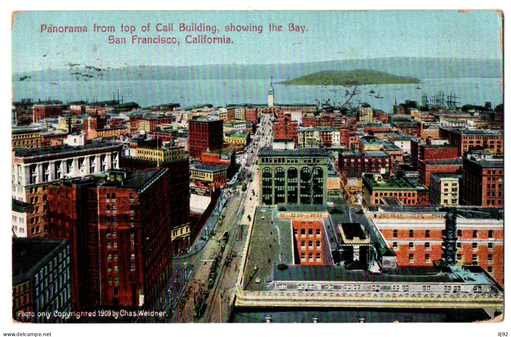 CPA - USA - San Francisco - Panorama From Top Of Call Biulding, Showing The Bay - San Francisco