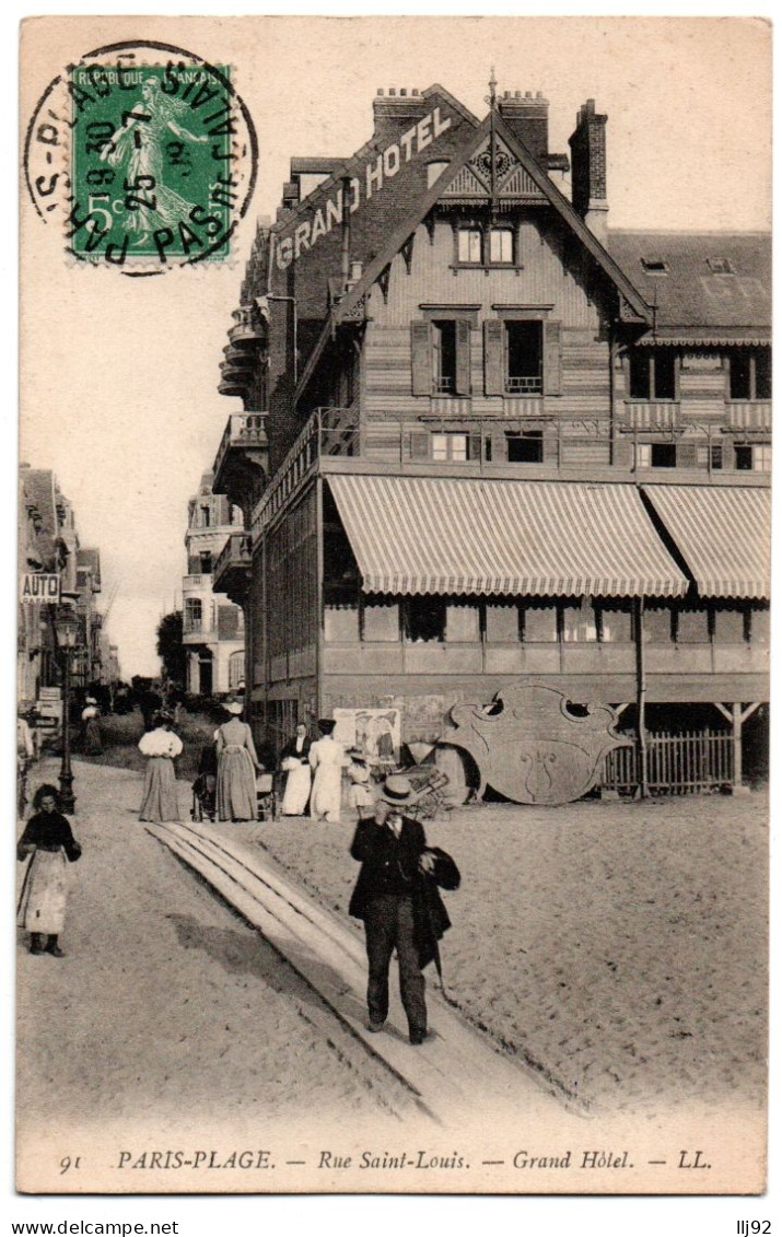 CPA 62 - PARIS-PLAGE (Pas De Calais) - 91. Rue Saint-Louis. Grand Hôtel - LL - Le Touquet