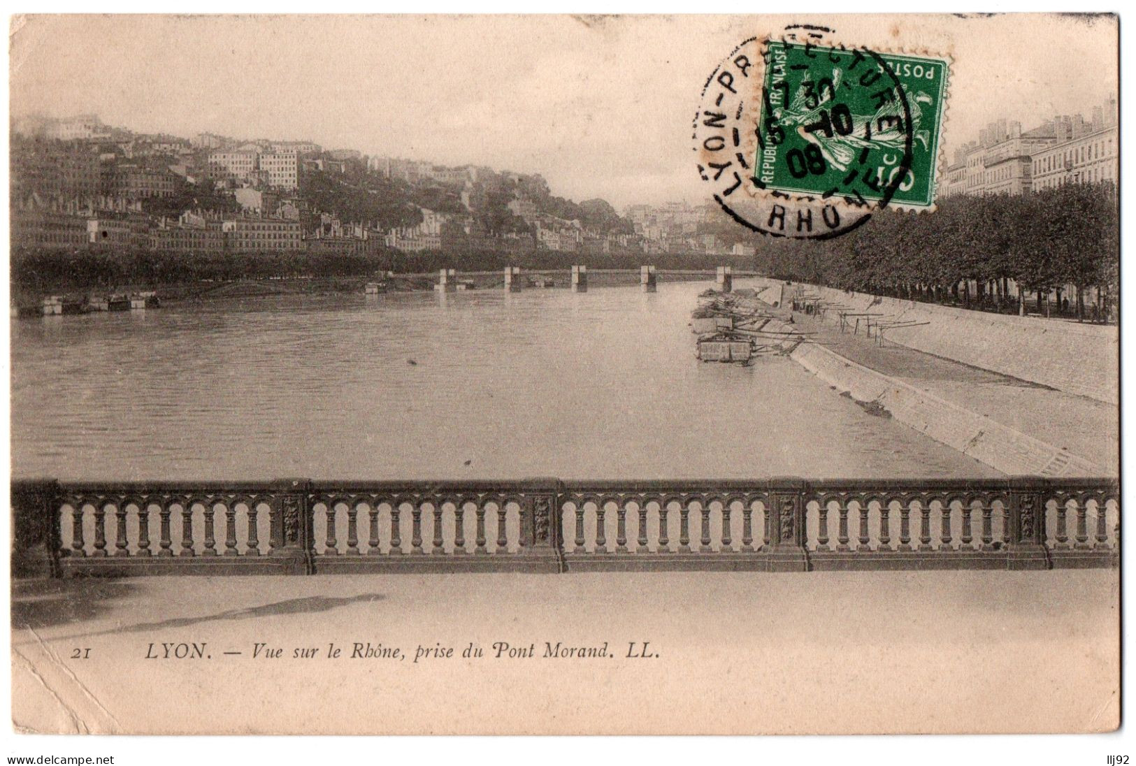 CPA 69 - LYON (Rhone) - 21. Vue Sur Le Rhône, Prise Du Pont Morand - LL - Andere & Zonder Classificatie